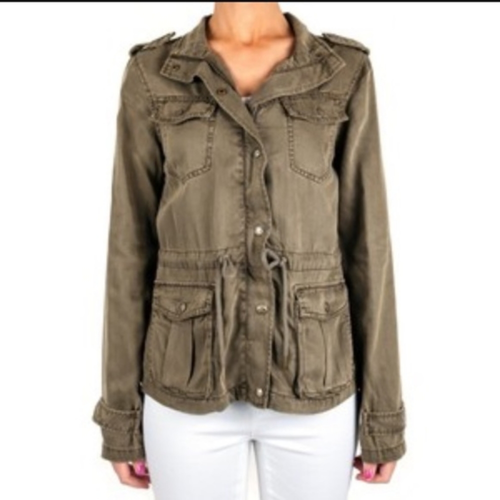 Max Jeans Tencel Olive Green Military Coat